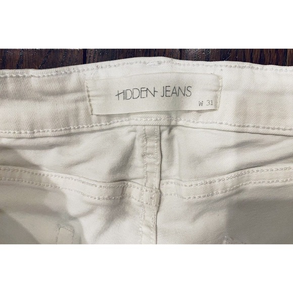 Hidden Ripped Raw Step Hem Ankle Skinny Jeans White Nordstrom Size 31 Summer - Picture 5 of 8